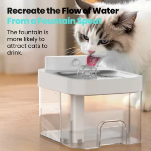 Cat Water Fountain 2.4G WiFi App Control, 5000mAh Battery, Separate Clean & Waste Water, Automatic Pet Water Dispenser