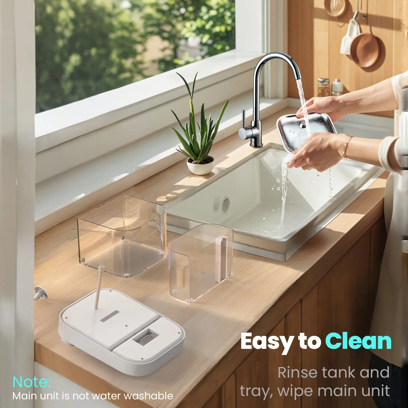 Cat Water Fountain 2.4G WiFi App Control, 5000mAh Battery, Separate Clean & Waste Water, Automatic Pet Water Dispenser - 图片 8